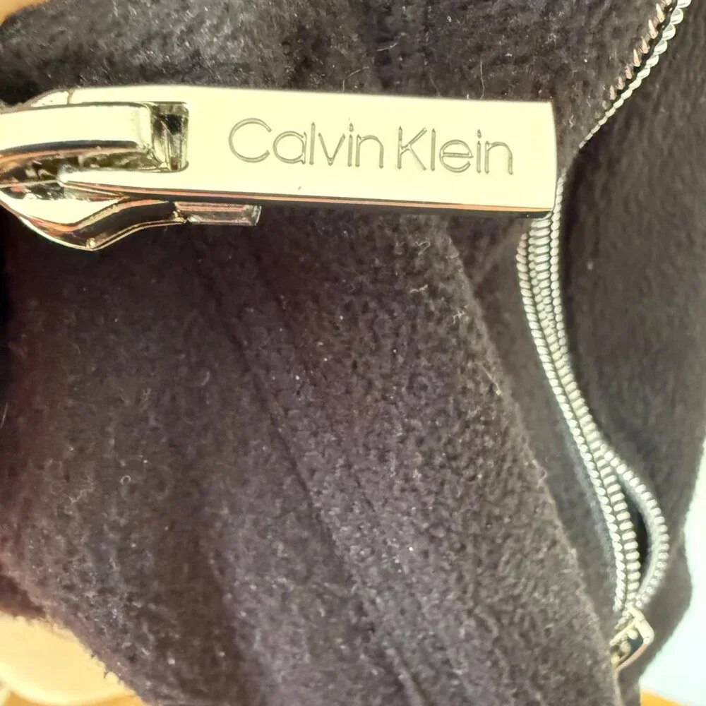 Calvin Klein Performance Fleece Vest Woman’s Black Size Small Zipper Winter - Picture 11 of 12